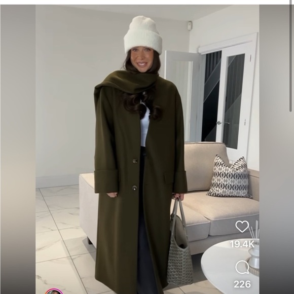 Zara manteco scarf wrap coat - Picture 2 of 16